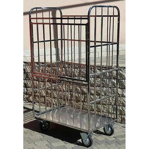 Тележка-стеллаж для прачечной ТП 21.21 из нержавейки с полкой фото 1