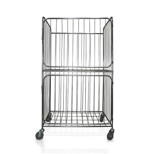 Тележка-стеллаж для прачечной ТП 21.23 из нержавейки с полкой фото 1