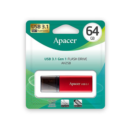 USB Флэш Apacer AH25B AP64GAH25BR-1 64GB USB 3.1 Красный фото 3