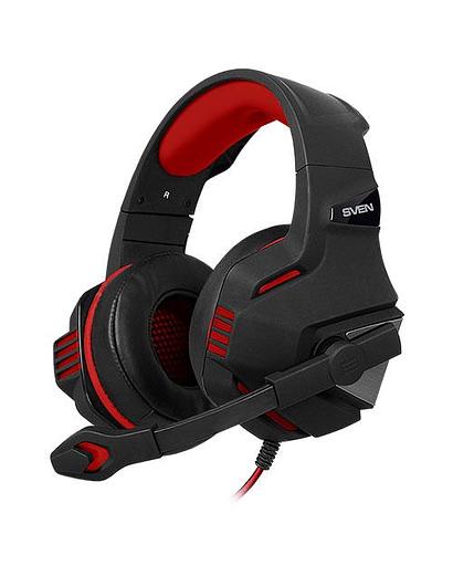Игровые стереонаушники с микрофоном черный-красный SVEN AP-G890MV фото 1