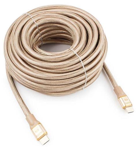 Кабель HDMI Cablexpert серия Gold 15 м v1.4 M/M золотой позол. алюминиевый корпус коробка фото 1