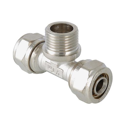 Фитинг обжимной тройник с переходом на наружную резьбу опт фото 1