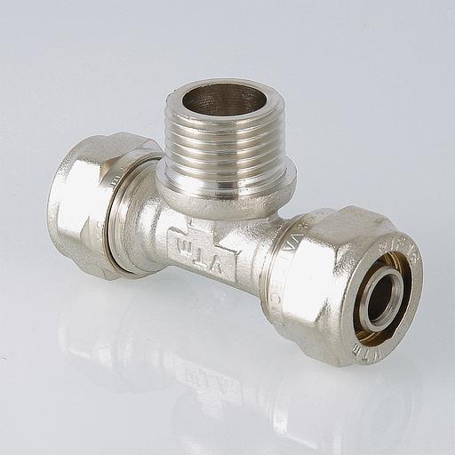 Фитинг обжимной тройник с переходом на наружную резьбу опт фото 6