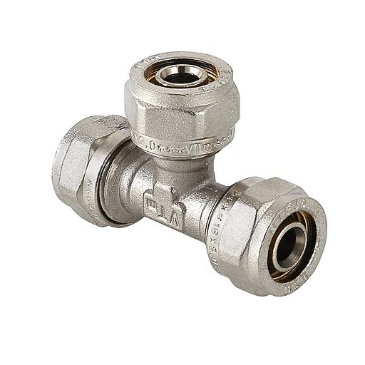 Фитинг обжимной тройник латунный никелированный опт фото 1