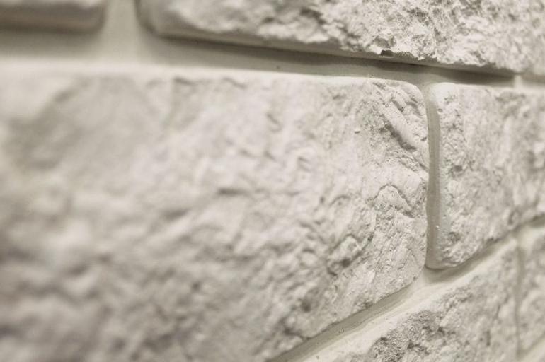 Гипсовый камень Колотый кирпич Белый фото 3