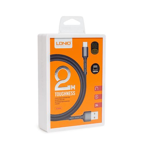 Интерфейсный кабель LDNIO Lightning (Iphone) LS64 Fast 2м Серый фото 2