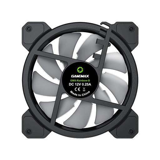Кулер для компьютерного корпуса Gamemax FN 12Rainbow D 14050101035 Чёрный фото 3