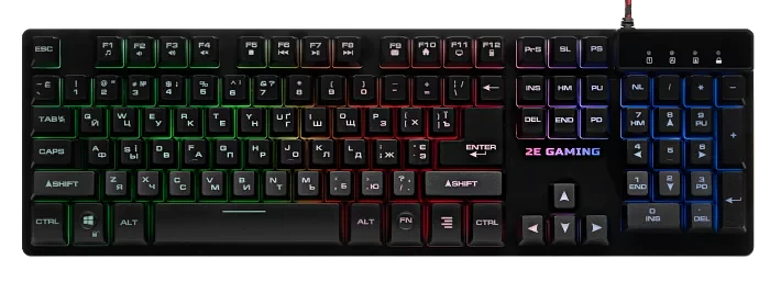 Клавиатура игровая 2E GAMING KG280 LED USB Black Ukr 2E-KG280UB фото 1