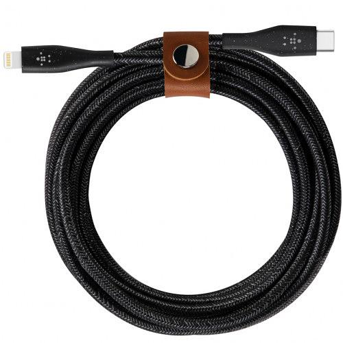 Кабель Belkin DuraTek Plus USB-C - Lightning 1.2m black F8J243BT04-BLK фото 1