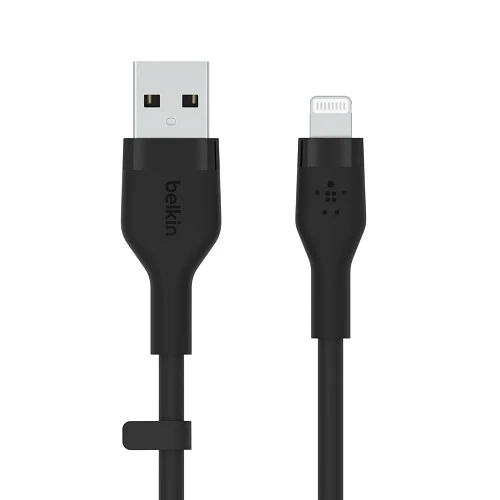 Кабель Belkin USB-A - Lightning SILICONE 1m Black CAA008BT1MBK фото 1