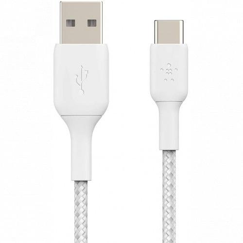 Кабель Belkin USB-A - USB-С BRAIDED 1m white CAB002BT1MWH фото 1