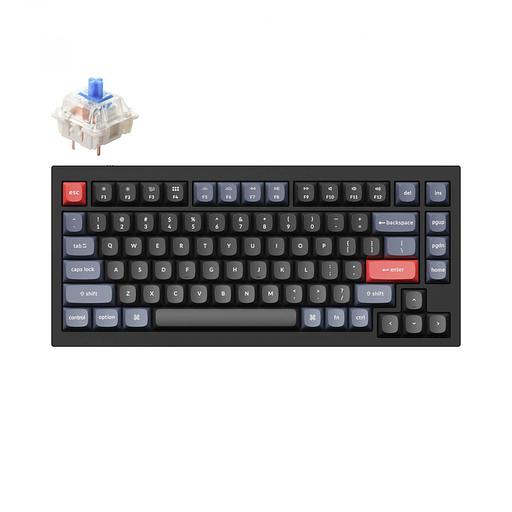 Клавиатура Keychron Q1 QMK HotSwappable Gateron Phantom Blue RGB Knob Black фото 1