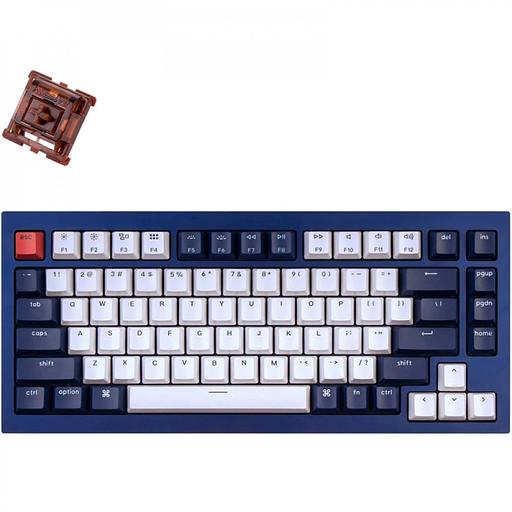 Клавиатура Keychron Q1 QMK HotSwappable Gateron Phantom Brown RGB Knob Navy фото 1