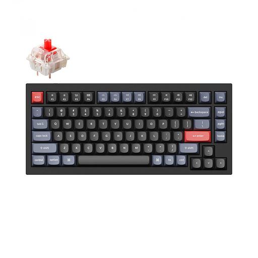 Клавиатура Keychron Q1 QMK HotSwappable Gateron Phantom Red RGB Knob Black фото 1