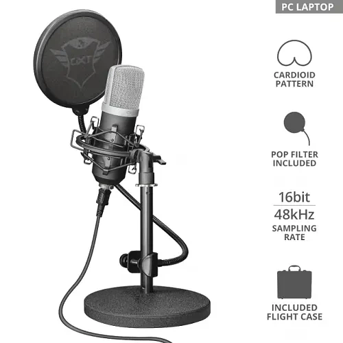 Студийный USB-микрофон Trust GXT 252 EMITA STREAMING MICROPHONE фото 1