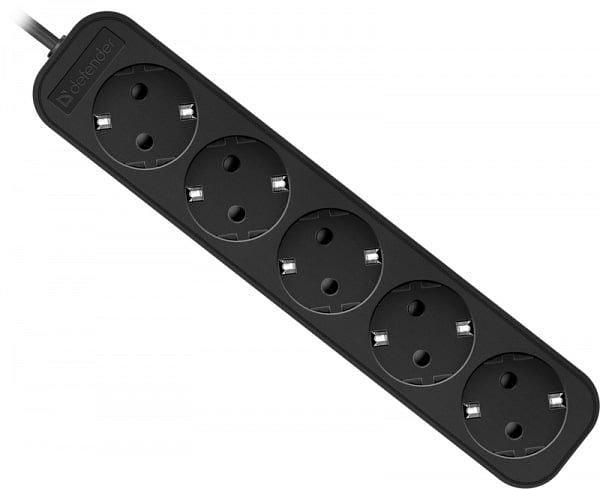 Удлинитель DEFENDER с заземлением M518 1.8 м 5 розеток фото 1