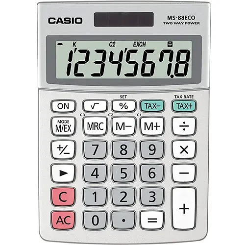 Калькулятор настольный CASIO MS-88ECO-W-EP фото 1