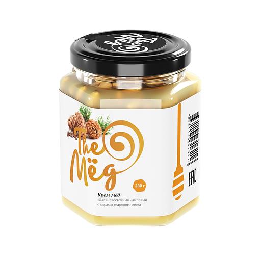 Крем-мёд «Дальневосточный» липовый, с ядрами кедрового ореха фото 1