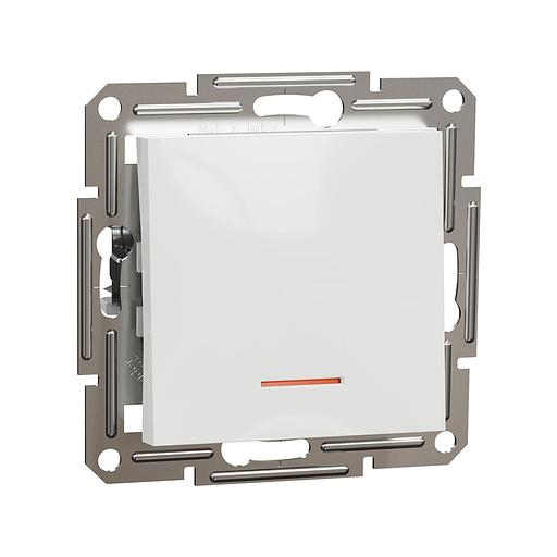 Выключатель одноклавшный SE EPH1470121 Asfora 10АХ механизм с подсветкой белый фото 1