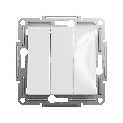 Выключатель трехклавишный SE EPH2170121 Asfora 10AX механизм винт. клеммы белый фото 2