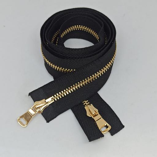 Молния металл №5 110 см. 2 зам Чёрный золотой зуб фото 1