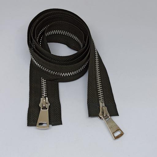 Молния металл №5 110 см 2 зам Темный болотный серебряный зуб фото 1