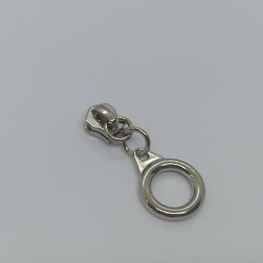 Бегунок металл №5 сумочный светлый никель круг фото 1