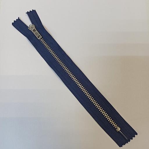 Молния джинсовая №4 сер.зуб 18см Темно-синяя фото 1