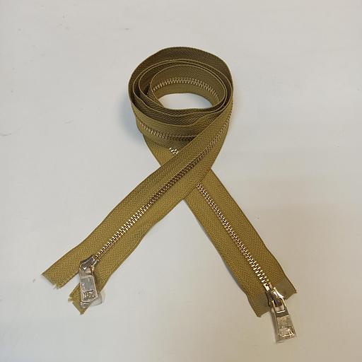 Молния металл №5 110см. 2зам. Золотой зуб Оливковый фото 1