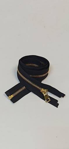 Молния металл №5 80см. 1зам. золотой зуб Черный фото 1