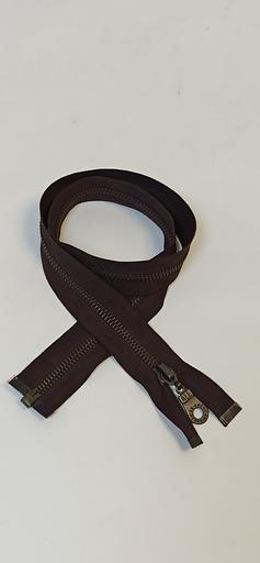 Молния металл №5 65см. 1зам. Т-коричневый тем.никель зуб фото 1