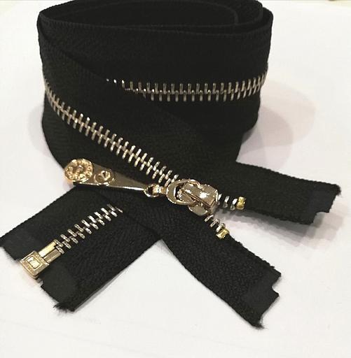 Молния металл №5 70см. 1зам. золотой зуб Черный фото 1