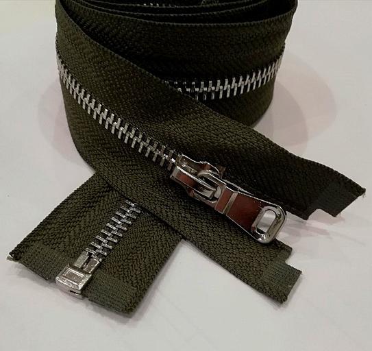 Молния металл №5 80см. 1зам. золотой зуб Хаки фото 1