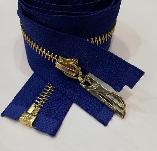 Молния металл №5 80см. 1зам. золотой зуб Синий фото 1