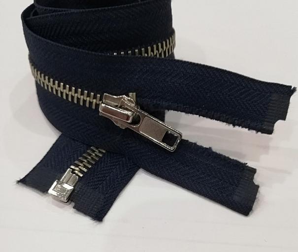 Молния металл №5 65см. 1зам. Светлый никель зуб Темно-синий фото 1