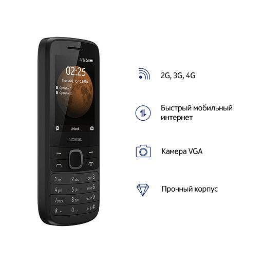 Мобильный телефон NOKIA 225 DS TA-1276 BLACK 16QENB01A02 фото 1