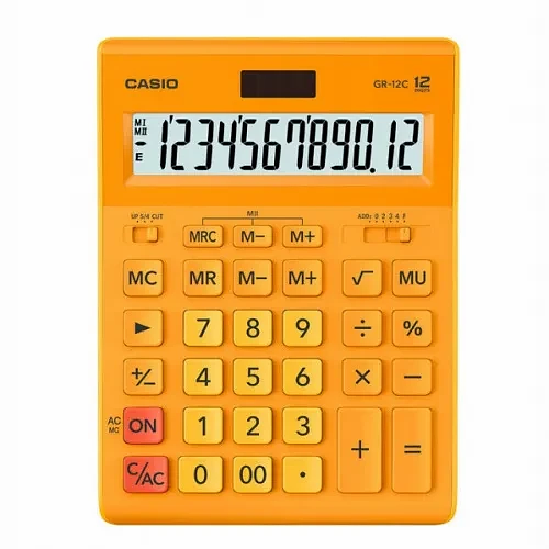 Калькулятор настольный CASIO GR-12C-RG-W-EP желтый фото 1
