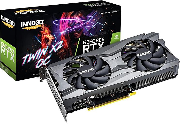 Видеокарта Inno3D GeForce RTX3060 Twin X2 OC 12G GDDR6 N30602-12D6X-11902120H фото 1