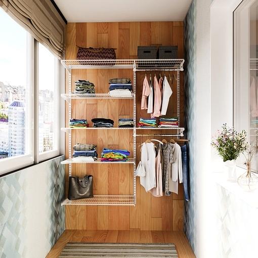 Система хранения «Средняя универсальная гардеробная система белая 350» фото 1