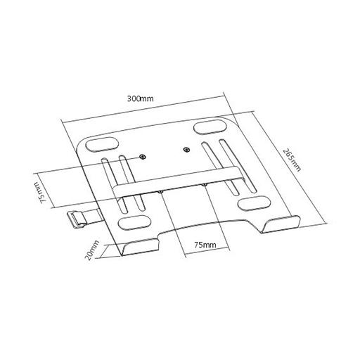 Подставка для ноутбука Brateck NBH-1 VESA 75x75 300x265x20 мм нагрузка 9 кг черный фото 2