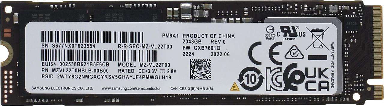 Твердотельный накопитель 2000GB SSD Samsung PM9A1 M.2 MZVL22T0HDLB-00B07 фото 1