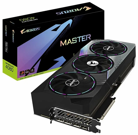 Видеокарта 16Gb PCI-E GDDR6X GIGABYTE GV-N4080AORUS M-16GD фото 1