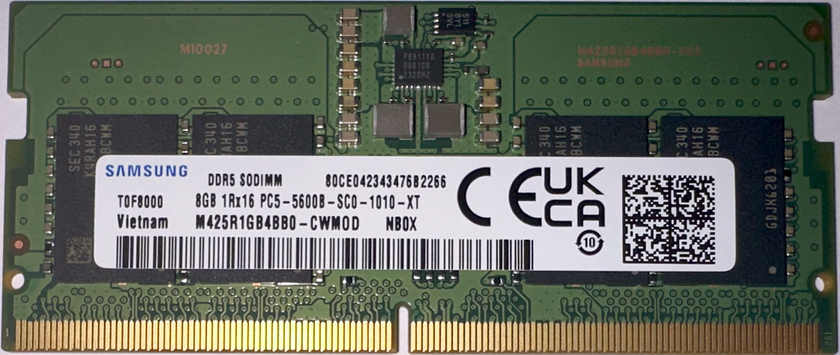 Оперативная память для ноутбука 8GB DDR5 5600MHz Samsung SO-DIMM 1.1V M425R1GB4BB0-CWMOD фото 1
