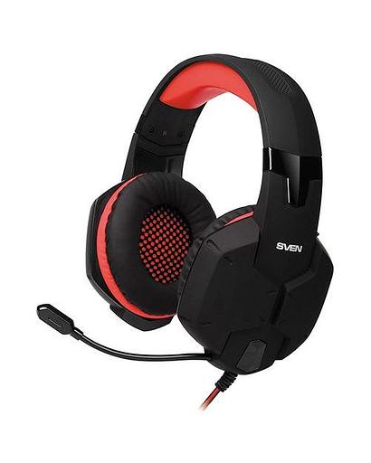 Игровые стереонаушники с микрофоном SVEN AP-G988MV черный-красный SV-014797 фото 1