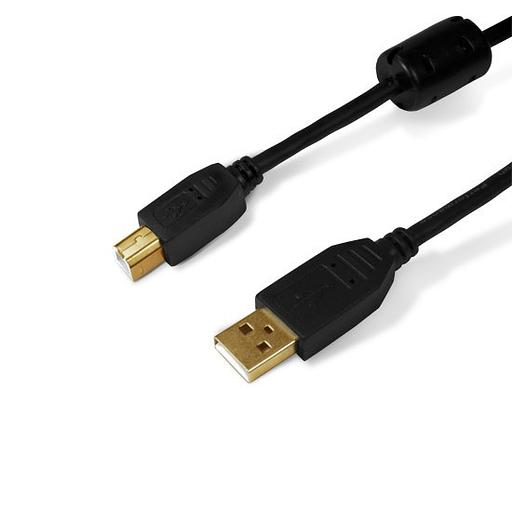 Интерфейсный кабель SHIP SH7013-5B A-B Hi-Speed USB 2.0 30В Чёрный Блистер Контакты с золотым фото 1