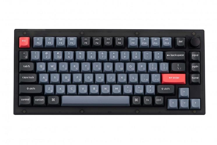 Клавиатура Keychron V1-C3 Frosted Black Knob Brown Switch RGB Hot-Swap Keychron K pro Mechanical V1C3_KEYCHRON фото 1