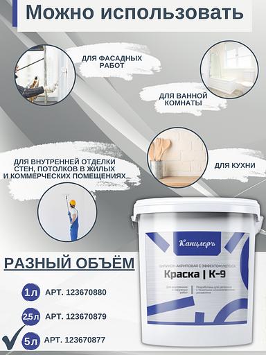Краска силикон-акриловая фасадная Канцлеръ К-9 5л. фото 2
