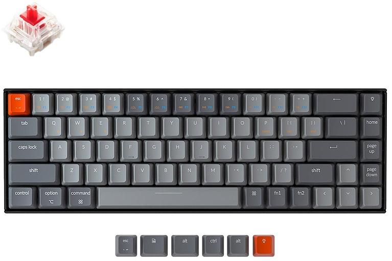 Клавиатура Keychron K6 68 Key Hot-Swap RGB Red фото 1