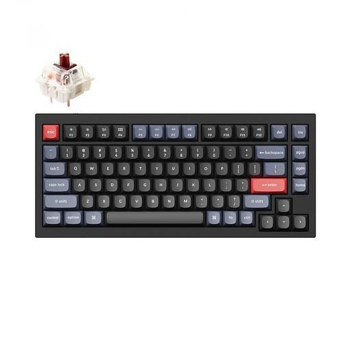 Клавиатура Keychron Q1 QMK HotSwappable Gateron Phantom Brown RGB Knob Black фото 1