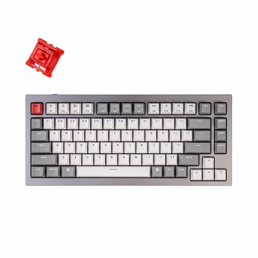 Клавиатура Keychron Q1 QMK HotSwappable Gateron Phantom Red RGB Knob Space Grey фото 1